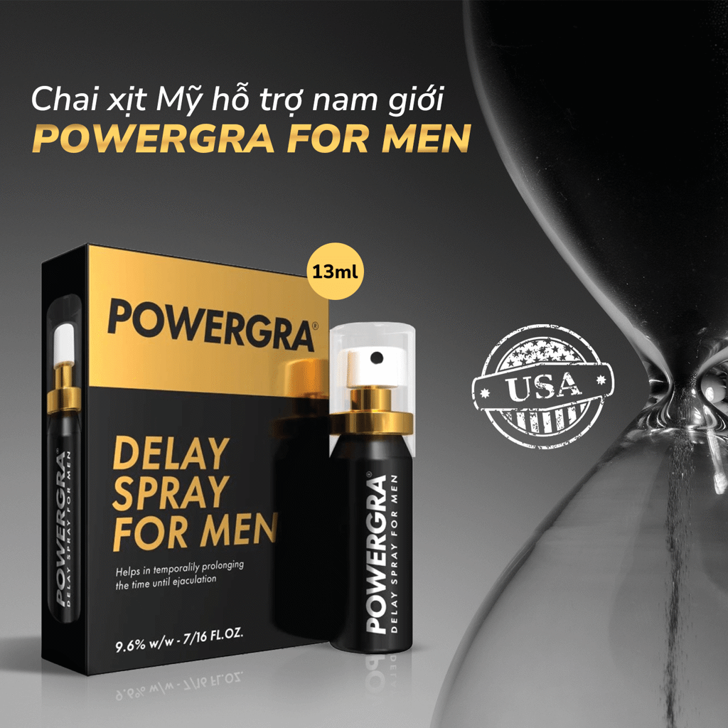  Nhập sỉ Chai xịt Mỹ Powergra Delay Spray For Men - Kéo dài thời gian - Chai 13ml  giá tốt