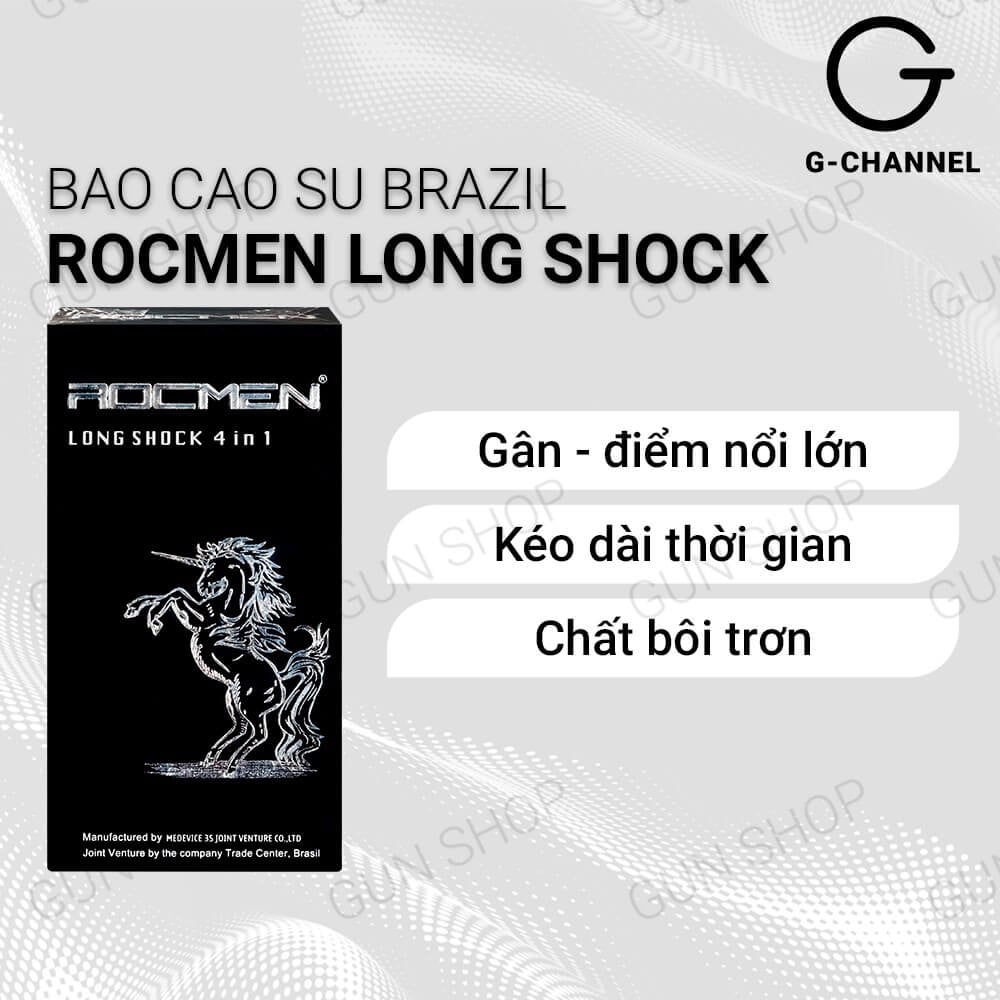 Phân phối Bao cao su Rocmen Long Shock - Kéo dài thời gian - Hộp 12 cái giá rẻ