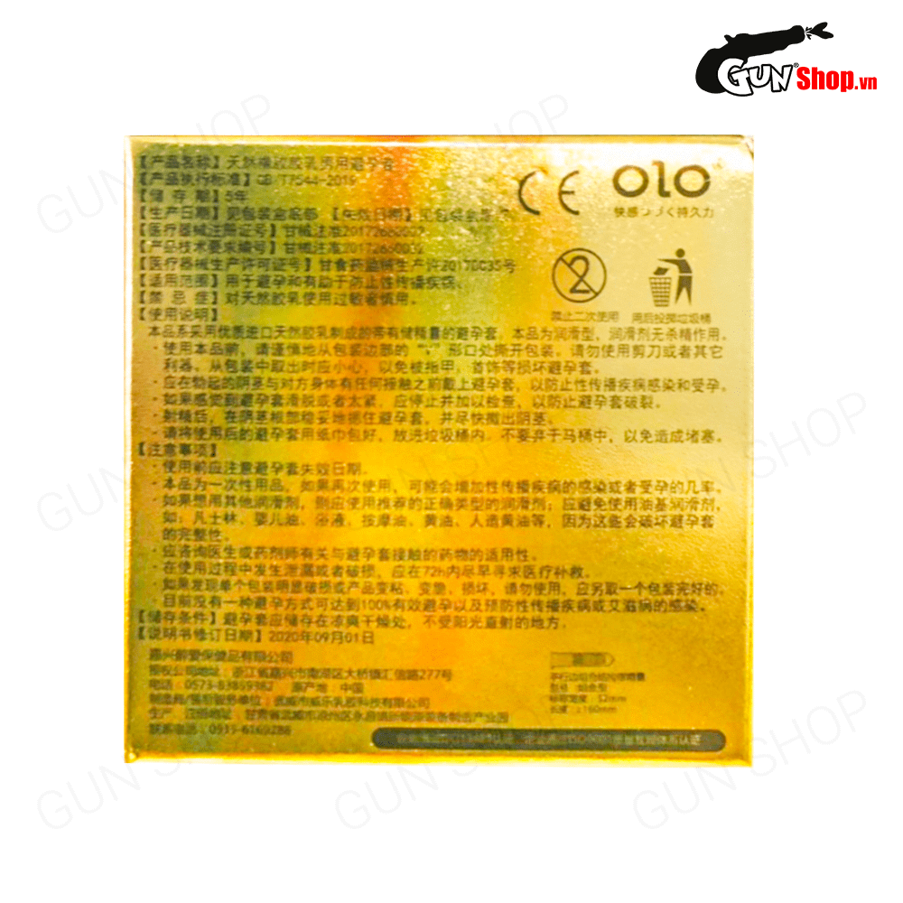  Phân phối Bao cao su OLO 0.01 Zero Vàng - Siêu mỏng gân và hạt - Hộp 10 cái  nhập khẩu