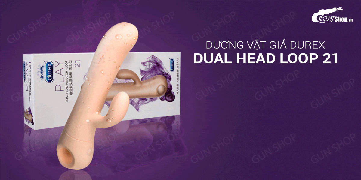 dương vật giả rung, có nhánh - Durex Dual Head Vibrator Loop 21