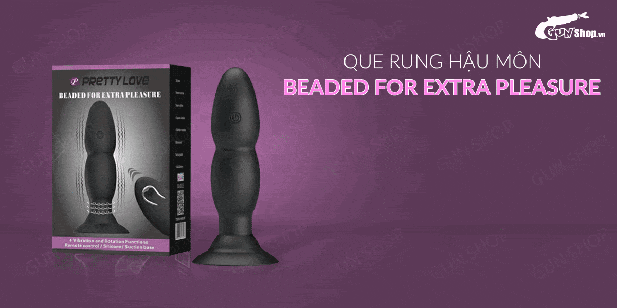 que rung kích thích hậu môn 4 chế độ rung, điều khiển từ xa, dùng sạc - Pretty Love Beaded For Extra Pleasure