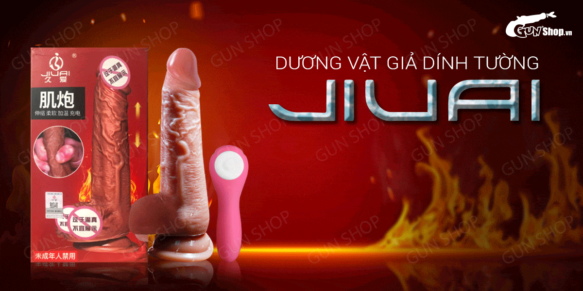 Dương vật giả dính tường siêu mềm, có rung, dùng sạc - Jiuai