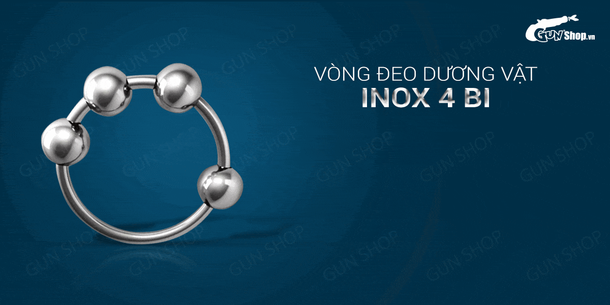 vòng đeo dương vật inox 4 bi