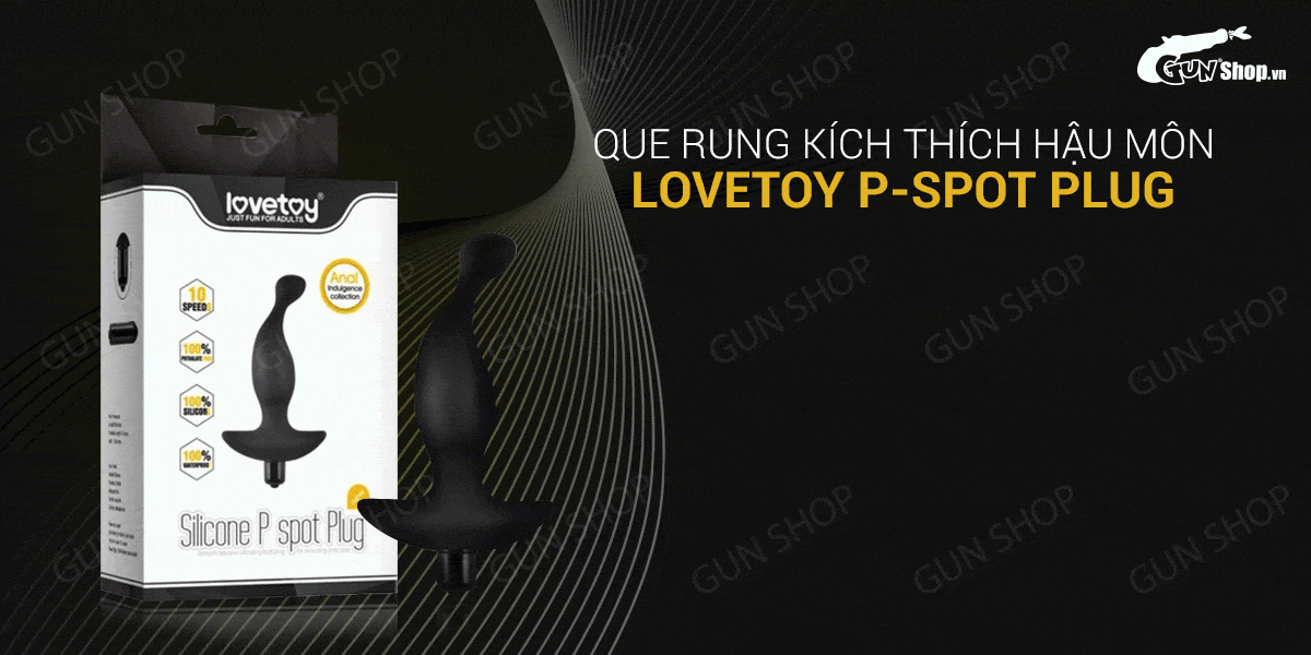 Que rung kích thích hậu môn 10 chế độ rung, dùng pin - Lovetoy P-Spot Plug