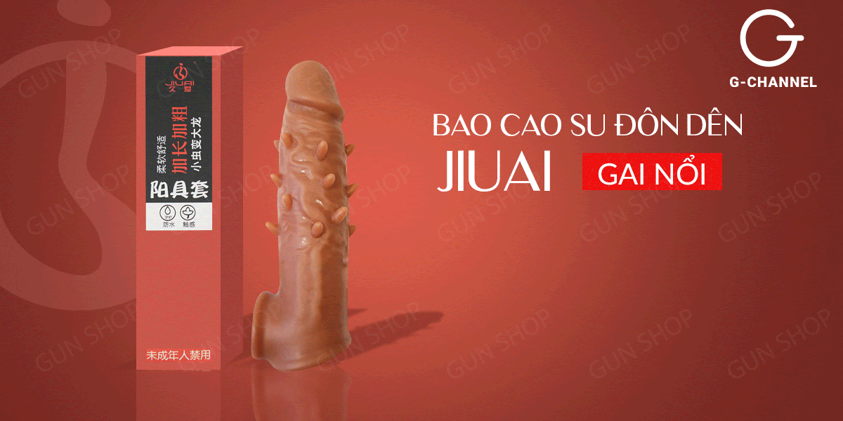 Bao cao su đôn dên tăng kích thước Jiuai - Gai nổi