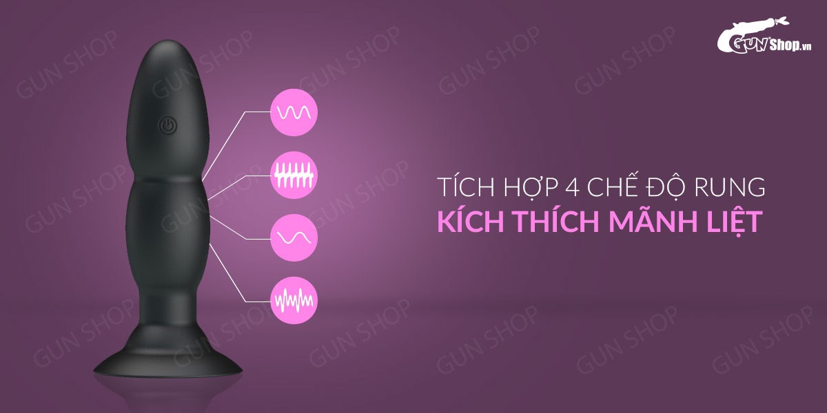que rung kích thích hậu môn 4 chế độ rung, điều khiển từ xa, dùng sạc - Pretty Love Beaded For Extra Pleasure