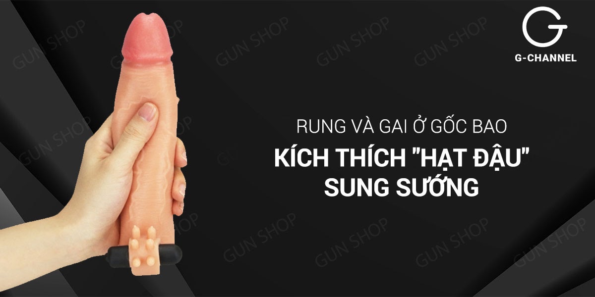 Bao cao su đôn dên tăng kích thước rung, tăng 38mm - Lovetoy Nature Extender