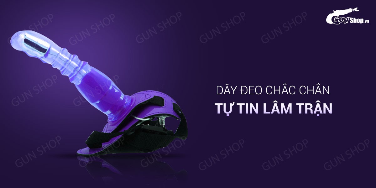 Dương vật giả có dây đeo, 10 chế độ rung, dùng pin - Aphrodisia Harness Rabbit Dong 8.5