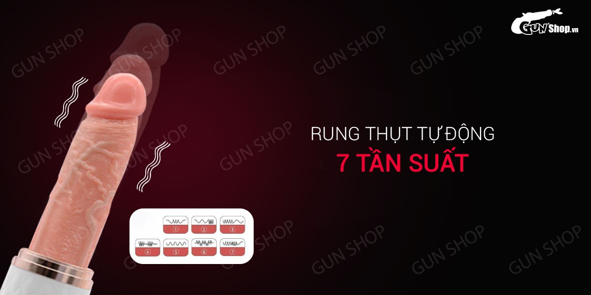 Dương vật giả dính tường, rung thụt tự động, sạc điện -