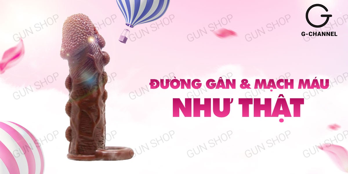 Bao cao su đôn dên HongKong Baile BraveMan da nâu có dây đeo