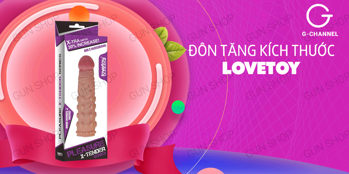 Bao cao su đôn dên tăng kích thước Lovetoy - Điểm nổi, tăng 5cm