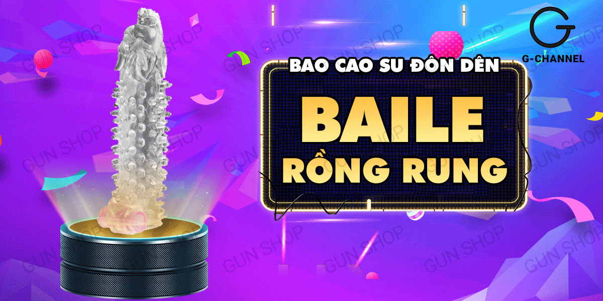Bao cao su đôn dên tăng kích thước Baile - Rồng rung