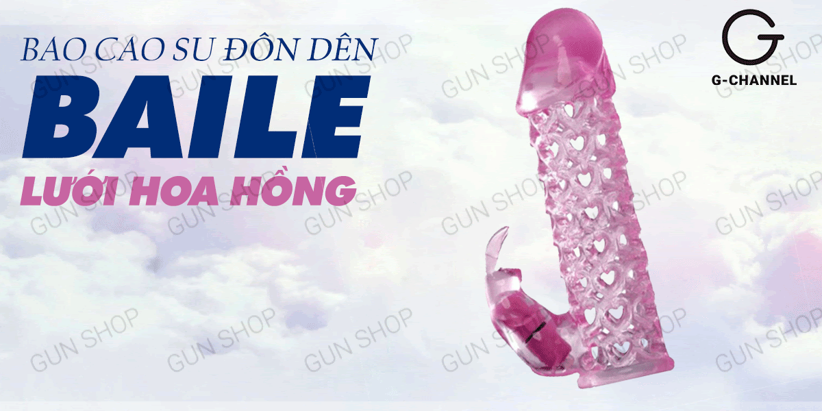 Bao cao su đôn dên tăng kích thước Baile - Hoa hồng