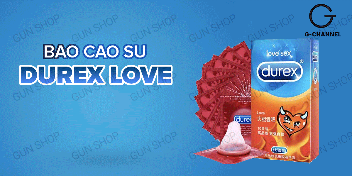 Bao cao su Durex Love - Siêu mỏng, hương vani - Hộp 10 cái