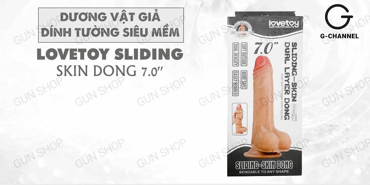 Dương vật giả dính tường siêu mềm - Lovetoy Sliding - Skin Dong 7