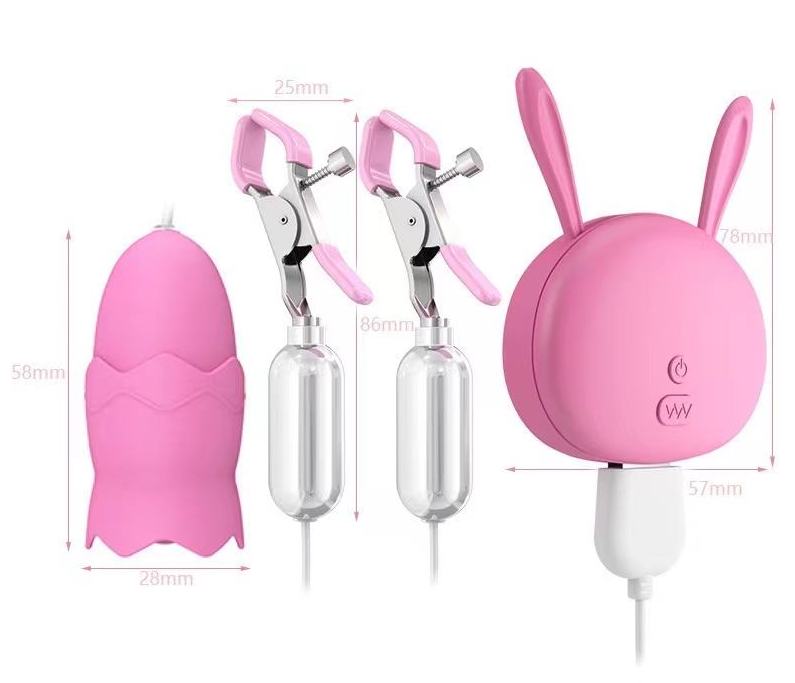 Trứng rung Mizzzee PUNCH DELIGHT kẹp ti lưỡi liếm đa chế độ kích thích