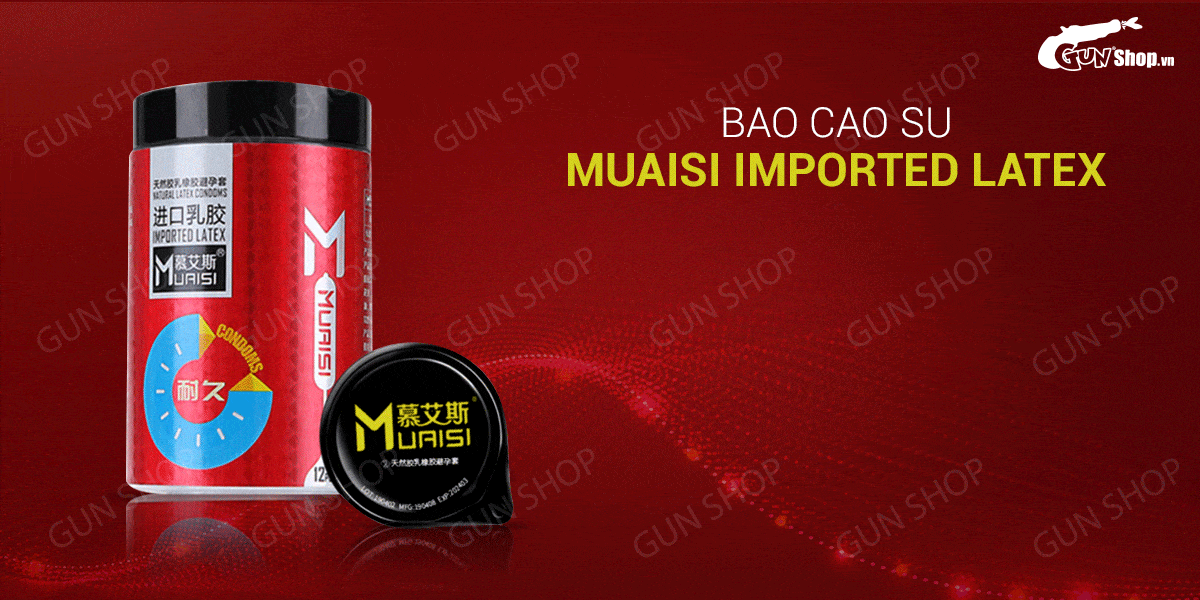  Thông tin Bao cao su Muaisi Imported Latex Red - Kéo dài thời gian - Hộp 12 cái nhập khẩu