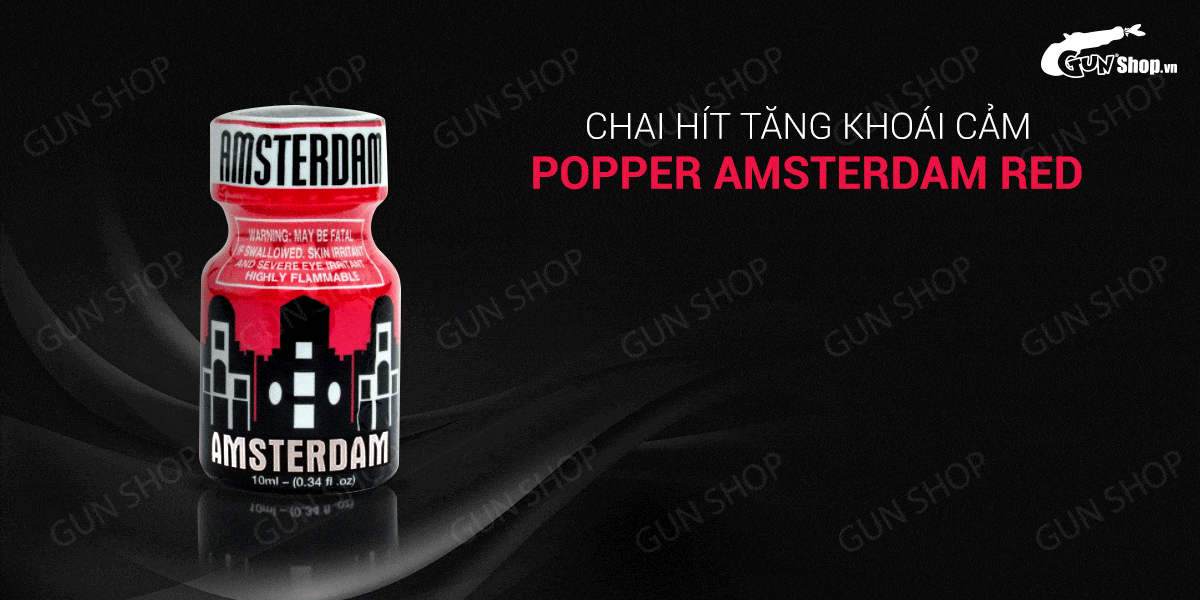 Chai hít tăng khoái cảm Popper Amsterdam Red - Chai 10ml