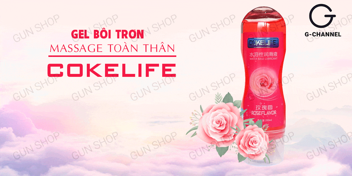  Phân phối Gel bôi trơn massage hương hoa hồng - Cokelife hồng - Chai 100ml hàng mới về