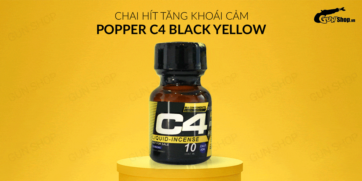  Sỉ Chai hít tăng khoái cảm Popper C4 Black Yellow - Chai 10ml chính hãng