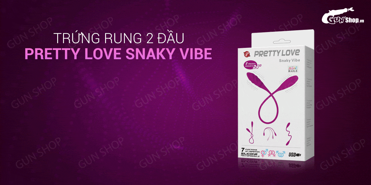 Trứng rung 2 đầu 7 chế độ rung, dùng sạc - Pretty Love Snaky Vibe