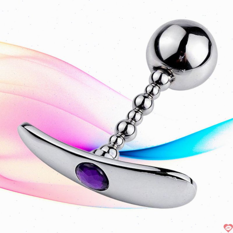 Dụng cụ kích thích hậu môn kim loại chuỗi hạt tròn Anal Plug cao cấp 