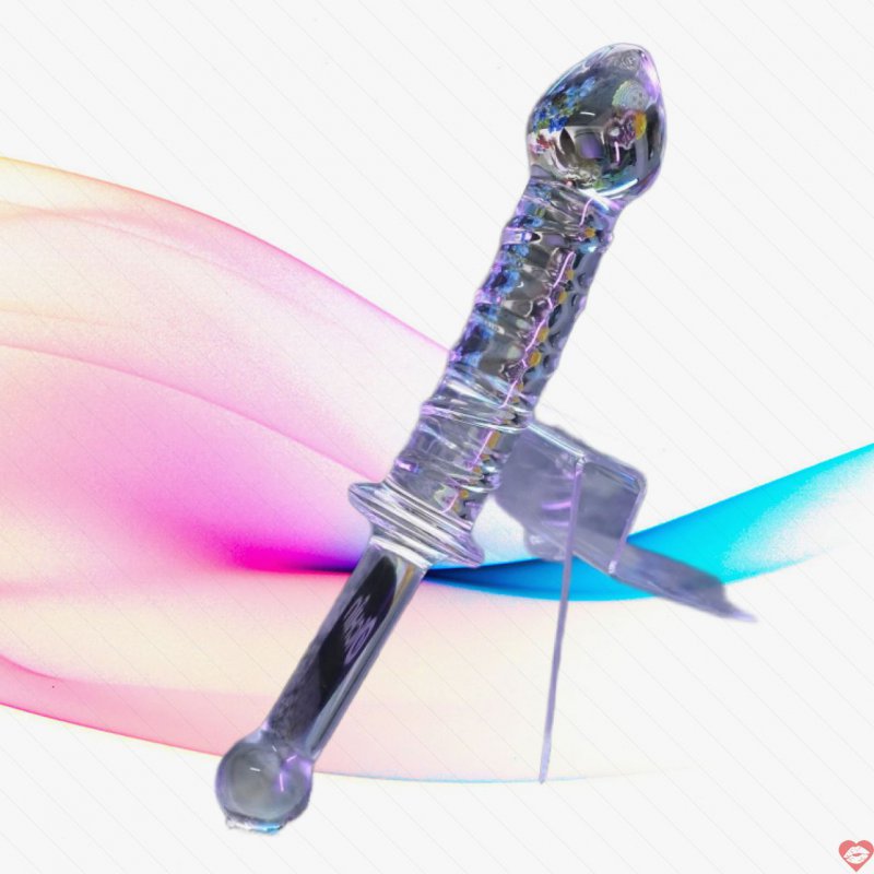 Sextoy thủy tinh kích thích hậu môn có vân xoắn tay cầm