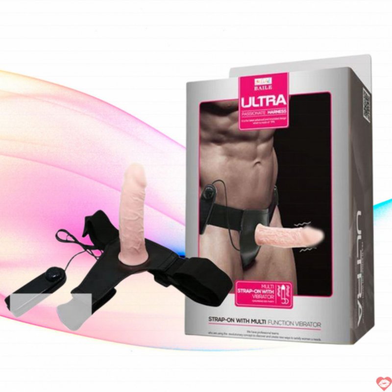 Dương vật giả quai đeo rỗng ruột có rung Baile Ultra Harness