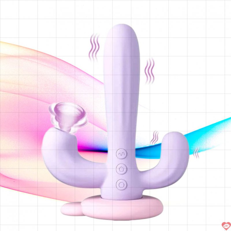 SVAKOM Bernice dương vật giả 3 nhánh xương rồng rung bú hút