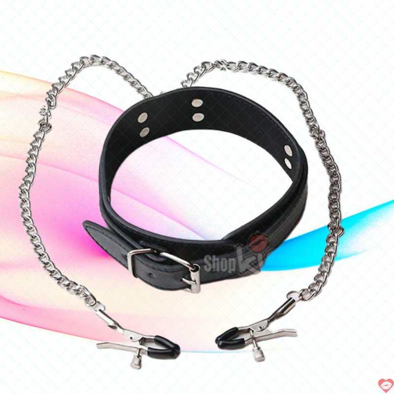 Vòng cổ kẹp vú bạo dâm thời trang sexy dụng cụ kích thích 