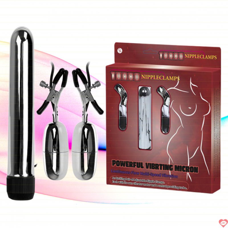 Bộ Thanh Rung Điểm G Kèm Kẹp Vú Có Rung Baile Cao Cấp