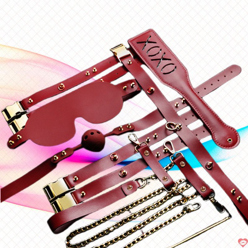 Bộ Bạo Dâm BDSM Bằng Da Cao Cấp - Có 3 Màu - Đỏ - Đen - Hồng
