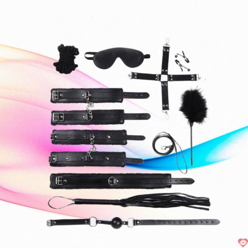 Đồ chơi bạo dâm – Bộ dụng cụ 10 món lót lông COOC – BDSM 05