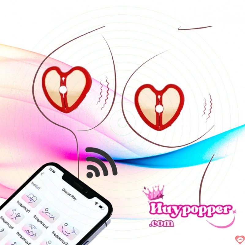 Kẹp vú rung điều khiển từ xa bằng app Heart