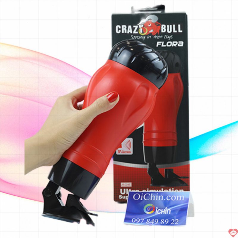 Âm đạo giả Crazy Bull hít tường 10 chế độ rung siêu thực 