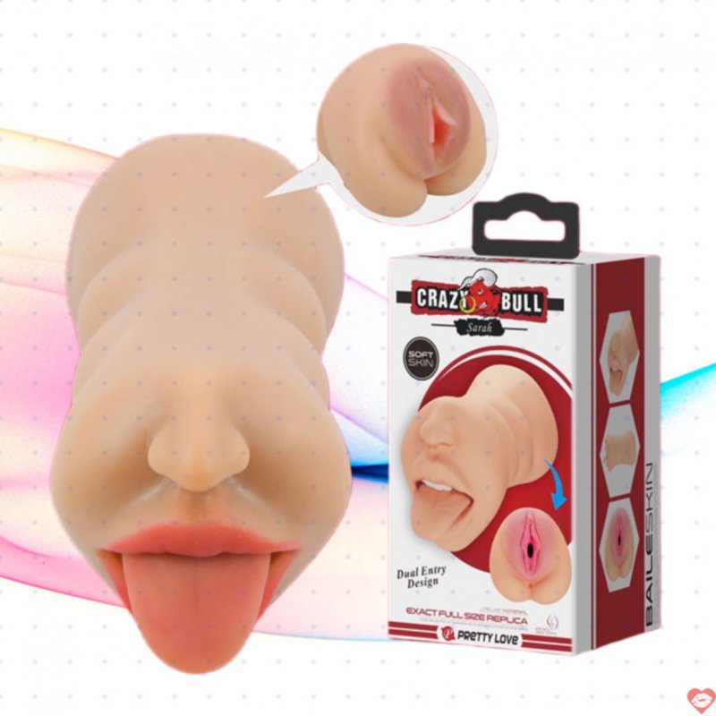 Âm đạo giả 2 đầu âm đạo và miệng siêu mềm Crazy Bull Sarah