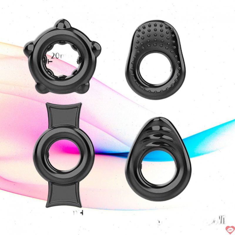 Bộ 4 vòng đeo silicone chống xuất tinh sớm tăng khoái cảm 