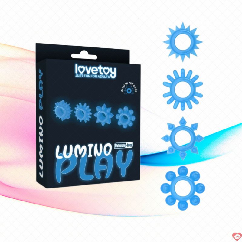 Lovetoy Lumino Play 4 vòng gai silicone tăng khoái cảm, bền bỉ 