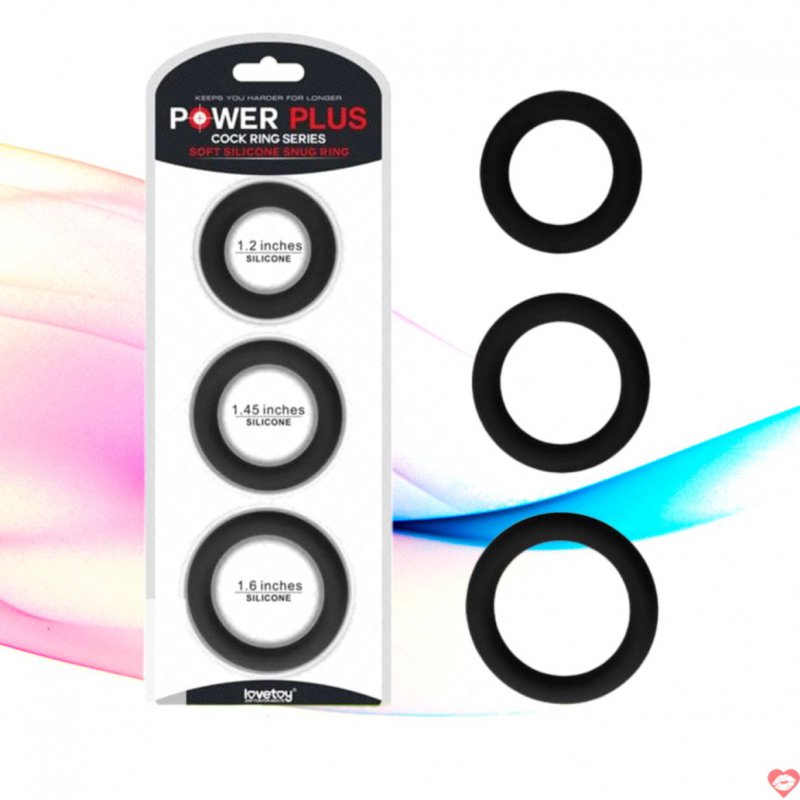 Vòng hãm dương silicone mềm mại Lovetoy Power Plus - 3 chiếc