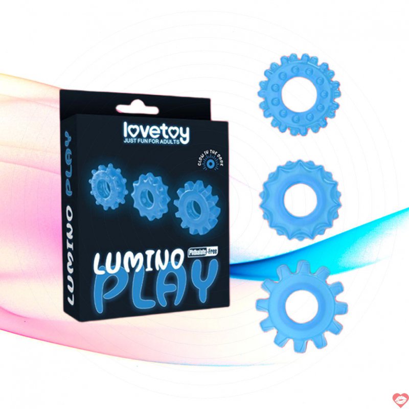 Bộ 03 vòng đeo dương vật Lovetoy Lumino Play dạ quang