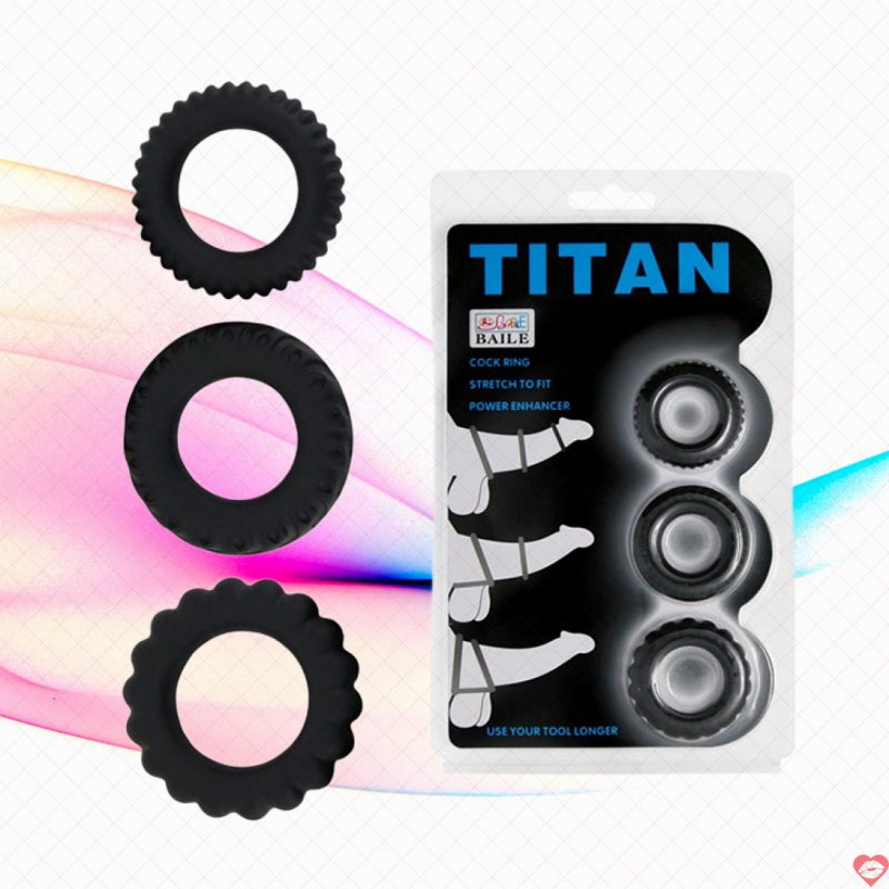 Bộ 3 vòng gai titan giữ cương cứng chống xuất tinh sớm