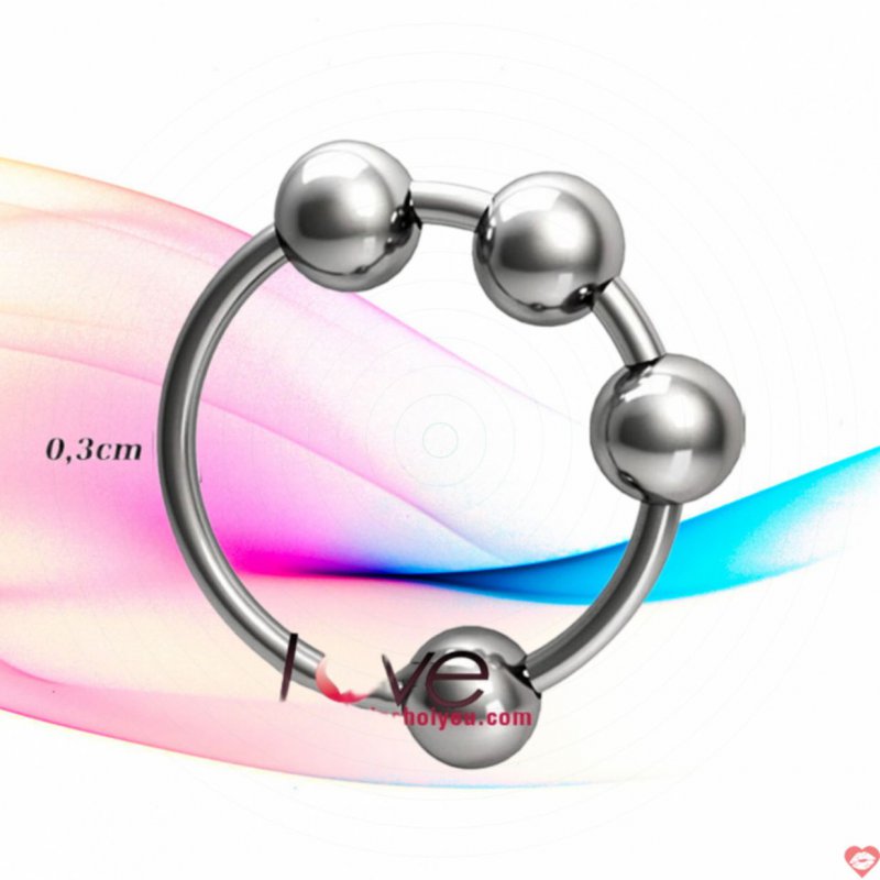 Vòng đeo dương vật inox 4 bi