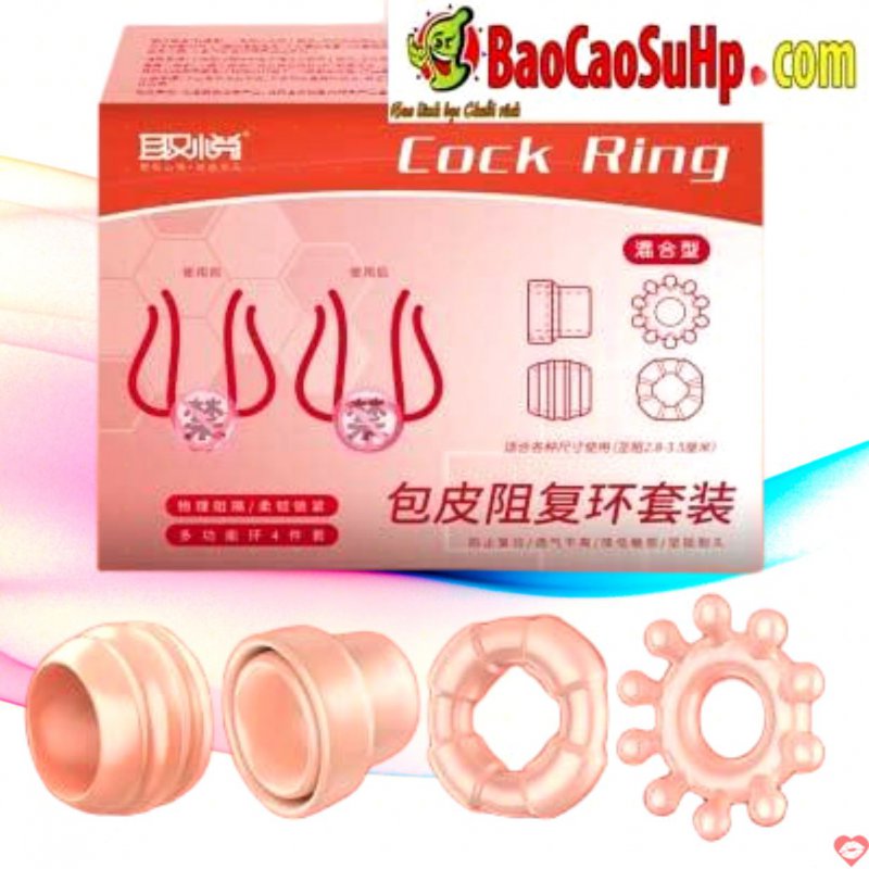 Bộ vòng đeo dương vật Cristan Muloc màu da tăng khoái cảm.