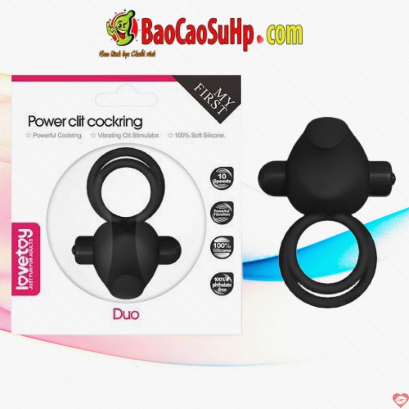 Vòng đeo dương vật Lovetoy Power Clit Duo Cockring silicone