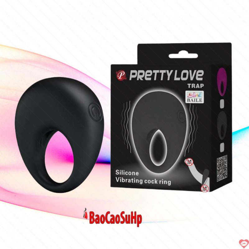 Vòng đeo dương vật Prettylove Trap silicone rung nhiều chế độ