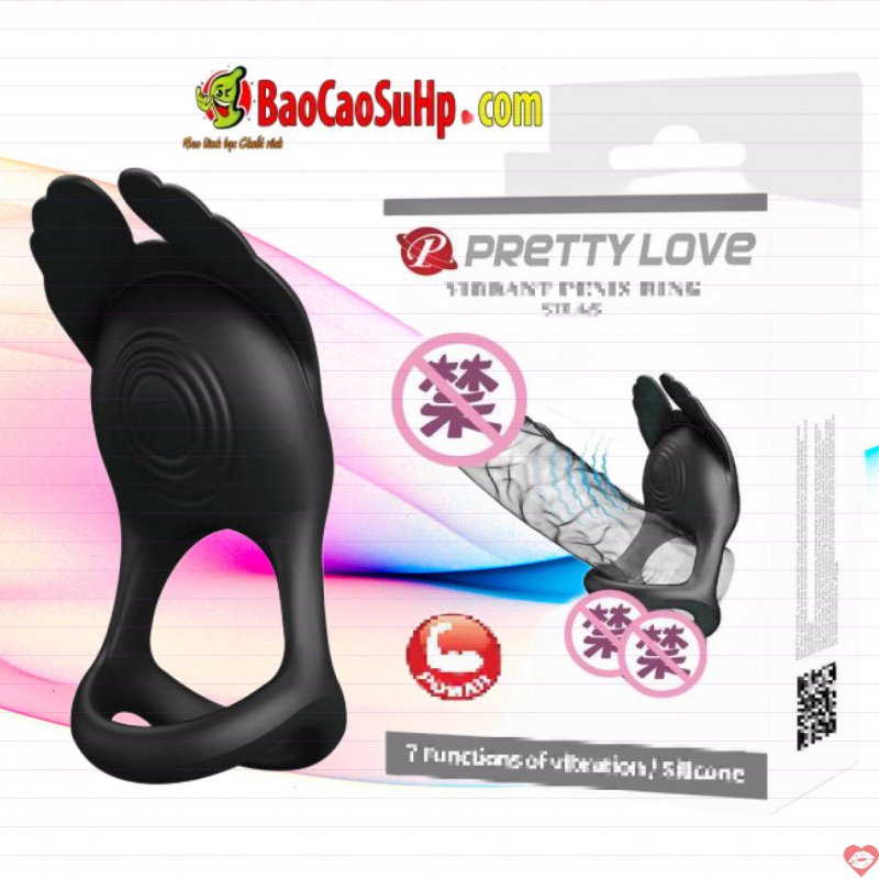 Vòng đeo dương vật Prettylove Silla rung 7 chế độ kéo dài thời gian quan hệ