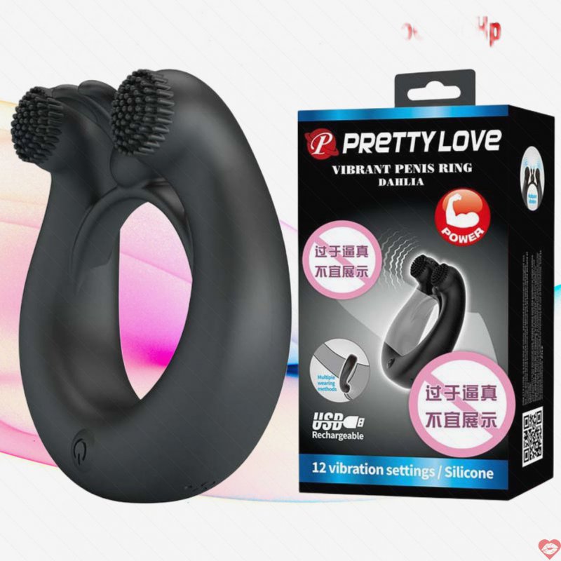 Vòng đeo dương vật 2 động cơ rung Baile Prettylove MASTER RING 12 chế độ