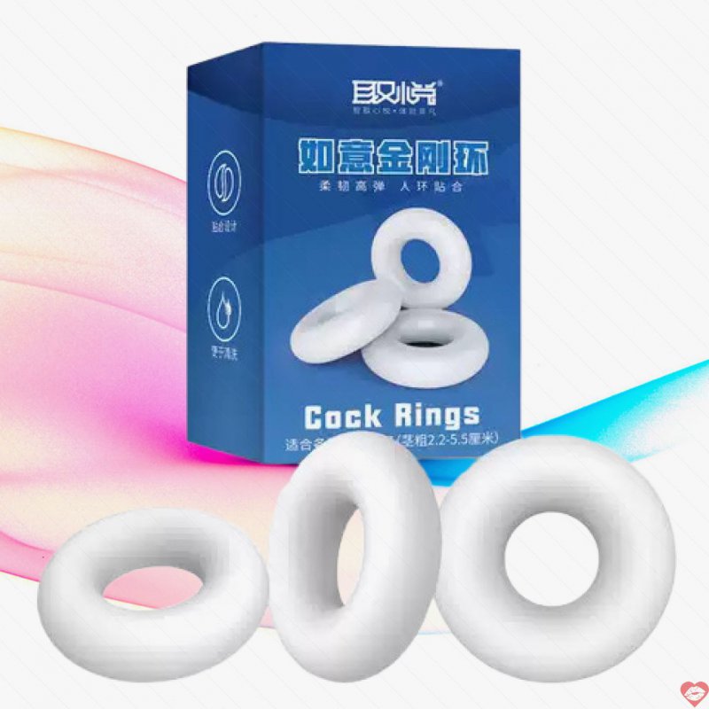 Bộ 3 Vòng Đeo Cockring Màu Trắng