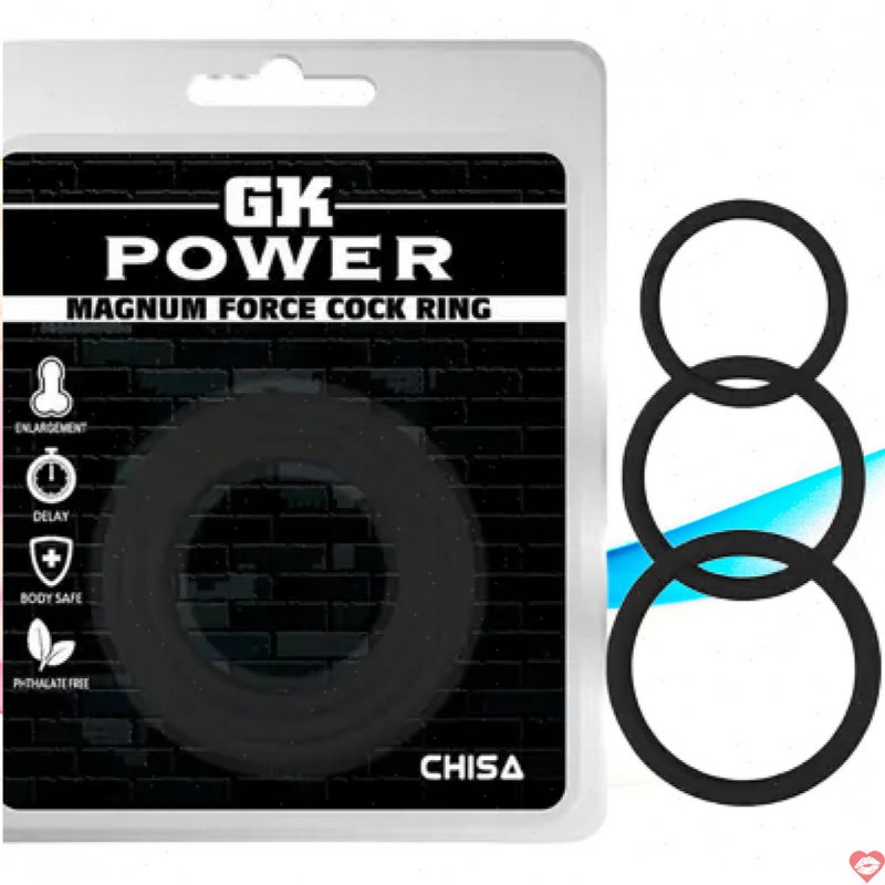 vòng đeo cu bộ 3 vòng đen Chisa màu đen bằng silicone Chisa DC60Z với 3 kích cỡ khác nhau