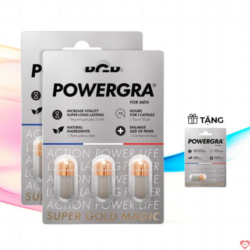 Bộ 2 vỉ Powergra For Men 3 viên tăng cường sinh lý tặng quà 